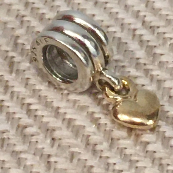 PANDORA 14k Yellow Gold Heart Dangle - Picture 4 of 8